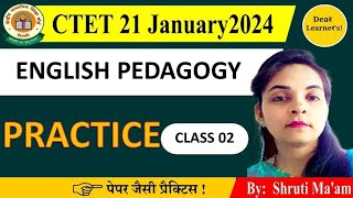 CTET JANUARY 2024  English Pedagogy  Practice by Shruti maam [upl. by Ahsinit]