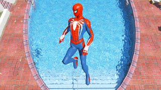 GTA V Spiderman Ragdolls Water Slide 4k  SpiderMan Fails Funny Moments [upl. by Zondra]