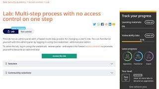 Web Security Academy  Access Control  12  MultiStep Process With No Access Control on One Step [upl. by Runkel]