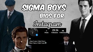 Sigma Boy Bios ideas for instagram 🔥🕊Instagram bios for boys bios and captions [upl. by Ahsiri]