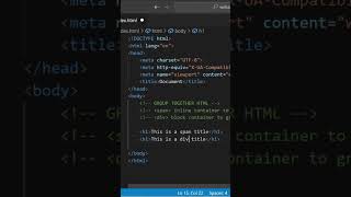 Span Or Div Tag In HTMLhtml coding webdevelopment htmlelement attributes shorts [upl. by Geordie]