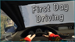 My FIRST DAY DRIVING In GTA 5  Trying To Find The THEATER Funny Skit [upl. by Anirdnaxela]