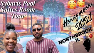 Sybaris Pool Suite Room Tour Vlog  Our Honeymoon 2021 😍  Northbrook IL 📍 Black Love [upl. by Marijo]