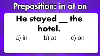 Prepositions at in on  Grammar test [upl. by Eon]