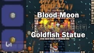 Terraria  Blood Moon Goldfish farm and Blueprints Request [upl. by Merc682]