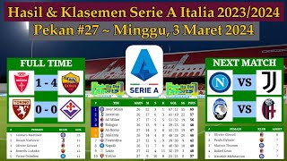 Hasil Liga Italia Tadi Malam  Monza vs AS Roma  Klasemen Serie A Italia 2024 Pekan 27 [upl. by Nek]