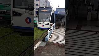 VLT Baixada SantistaVLT A021 saindo da estação Conselheiro Nébias UNIMES [upl. by Attenat347]