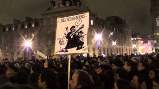 Charlie Hebdo  Hommage Place de la RépubliqueParis France  8 Janvier 2015 [upl. by Poul]