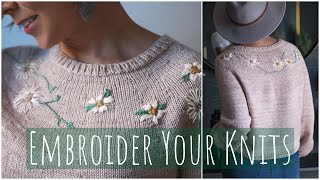 INCREDIBLE How to Embroider Your Knitwear and Take it to a Whole New Level  Cast On Malvarosa [upl. by Kristina]