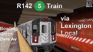 OpenBVE R142 5 Train via Lexington Avenue Local [upl. by Atnauq639]