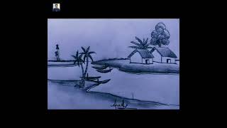 Scenery sketch  drawing  painting  pencil Sketch  Art Artcreation Art ✏️❤️ [upl. by Kippar]