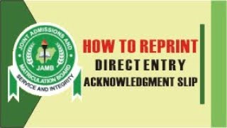 How to Reprint Direct Entry Slip  RePrint DE Registration Slip [upl. by Ailee43]