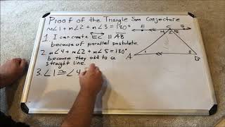 Geometry  Proving the Triangle Sum Conjecture [upl. by Areehs]