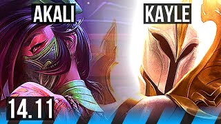 AKALI vs KAYLE MID  7 solo kills 66 winrate 712  EUW Challenger  1411 [upl. by Enitsugua]