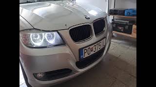 BMW E91 How to replace light halogen bulbs with LED lights in angel eyes [upl. by Pedrotti]