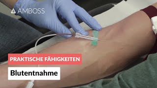 Blutentnahme  AMBOSS Video Blut abnehmen  Venenpunktion  Blutabnahme [upl. by Oikim371]