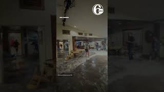 Dangerous wave rips through restaurant on Army base in the Marshall Islands [upl. by Ajam]