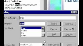 Microsoft Office PowerPoint 2000 Using the dictionary [upl. by Tanaka]