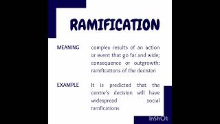 RAMIFICATION  WordMeaning  Daily English Vocabulary [upl. by Leachim164]