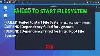 LINUX ERROR FIX linux failed to start file system [upl. by Hailey48]