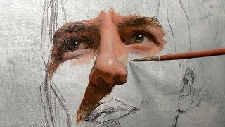 Painting eyes and nose with oils Full processdemonstration [upl. by Anotyal]