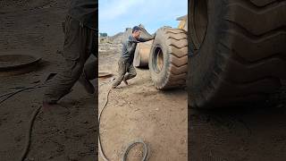 He Is Fitting This Huge Tyre Alone shortsvideo [upl. by Dawn]