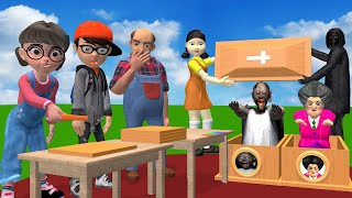 Scary Teacher 3D vs Squid Game Ddakji and Wooden Bricks 5 Times Challenge [upl. by Myrtia]