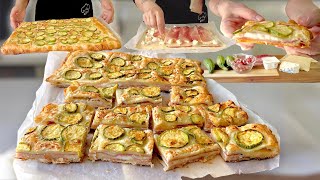 SCHIACCIATA SFOGLIATA DOPPIA FARCITURA in 5 MINUTI facile e veloce 🥒🧀 [upl. by Popper]