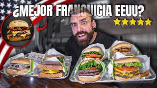 COMIENDO en la MEJOR FRANQUICIA de HAMBURGUESAS en EEUU según BURGER FI 🍔 ¿VERDAD o MARKETING 🇺🇸 [upl. by Reuben]