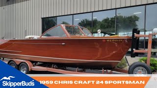 1959 Chris Craft 24 Sportsman Boat Tour SkipperBuds [upl. by Aelahs]