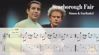 Scarborough Fair  Simon And Garfunkel  Guitar Tab [upl. by Gad37]