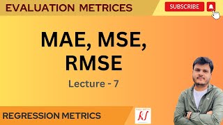 MAE MSE RMSE  Regression Metrics  L07  Machine Learning [upl. by Ahsinyar390]