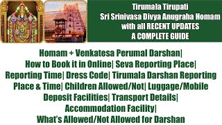 Sri Srinivasa Divya Anugraha HomamHow to Book Tirumala Seva Tickets in Online  A Detailed Guide [upl. by Airrat381]