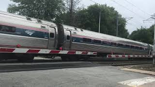 Amtrak Regional Train  Palmer Crossing Pawcatuck CT  Aug 28 2019 [upl. by Navada]