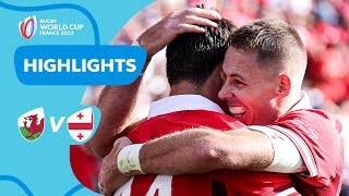 ReesZammit hattrick ensures Wales top spot  Wales v Georgia  Rugby World Cup 2023 Highlights [upl. by Ahsetal]