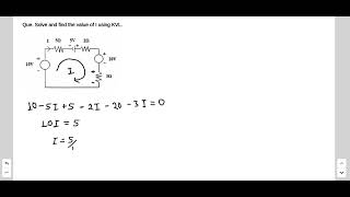 Prob19 Solve and find the value of I using KVL [upl. by Euqinaj]