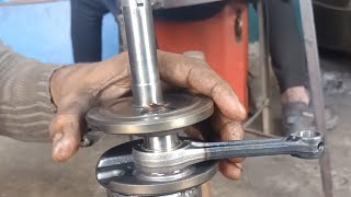 Bike Engine Crankshaft Fitting amp Connecting Rod Balancing  Bearing Fitting [upl. by Marcile446]