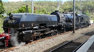 Australian Steam Locos  Garratt 6029 at Hawkesbury River [upl. by Nahtanoy]