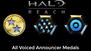 Halo Reach  All Voiced Announcer Medals [upl. by Lleval]