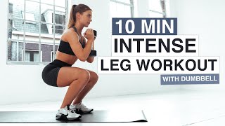 10 MIN INTENSE LEAN LEGS WORKOUT  With Dumbbell [upl. by Richella489]