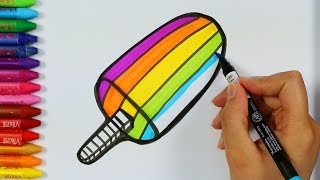 Wie zeichne RegenbogenEiscreme🍡 Malvorlagen  Malbücher  Zeichnen Farbe und Ausmalen für Kinder [upl. by Livesay]