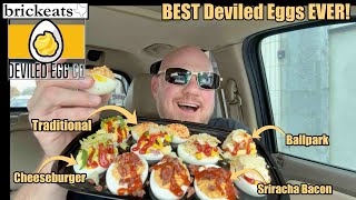 Deviled Egg Co REVIEW The Craziest amp BEST Deviled Eggs I Have Ever Eaten brickeats [upl. by Idelia924]