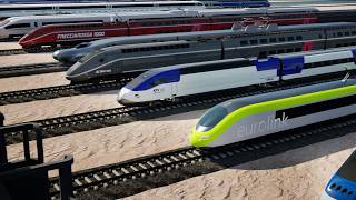 Fastest Trains in the World  Real Scale Speed Comparison [upl. by Tadd]