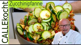 Zucchinipfanne schnell amp lecker mit Hackfleisch selber machen  Rezept [upl. by Henrieta]