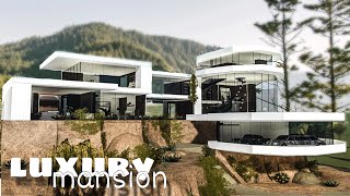 Bloxburg MANSION hillside modern house no largeplot  Roblox Bloxburg  Speedbuild [upl. by Miguela356]