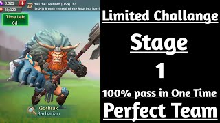 Lords mobile Barbarian limited Challange Stage 1Barbarian stage 1Barbaric journey stage 1 [upl. by Allemahs]