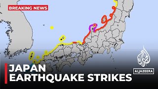 Magnitude 74 earthquake strikes Japan tsunami warning issued [upl. by Just]