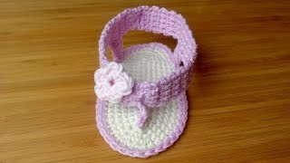 Tongs au crochet pour bébé Partie 1 TUTO DMC [upl. by Phyllys412]