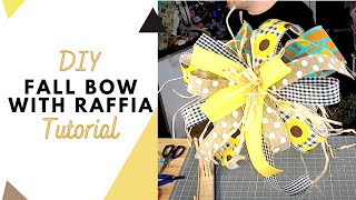 DIY Fall Bow With Raffia [upl. by Grani213]