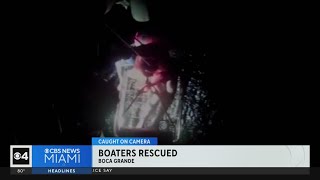 Caught on camera US Coast Guard rescues boaters off coast of Boca Grande [upl. by Secnarf445]